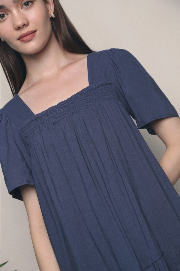 Beatrice Relaxed Swing Dress Navy