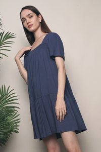 Beatrice Relaxed Swing Dress Navy