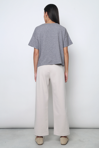 Tidal Boat Neck Knit Blouse Grey