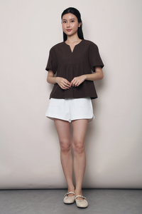 Tods V2 Notch Neck Top Brown (Backorder)