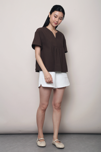 Tods V2 Notch Neck Top Brown (Backorder)