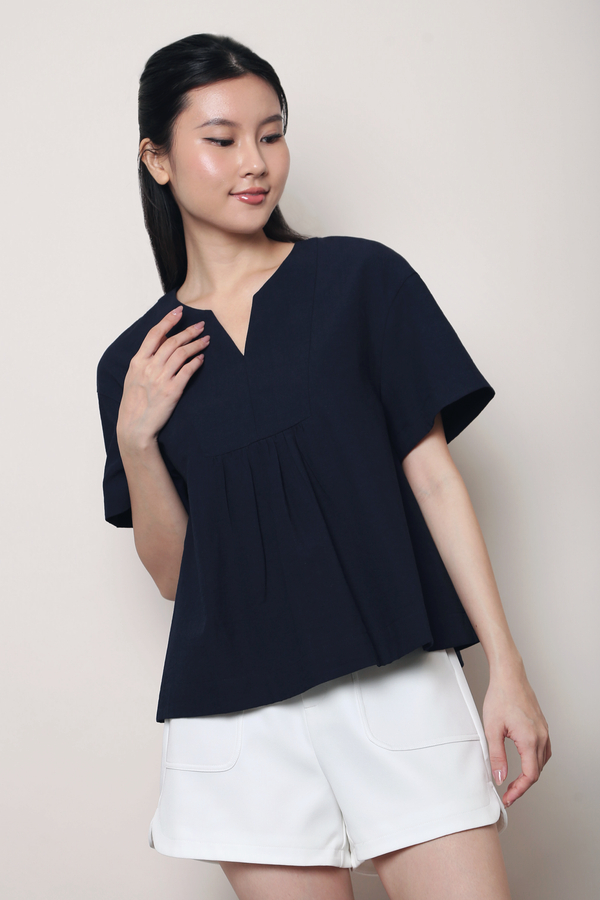 Tods V2 Notch Neck Top Navy (Backorder)