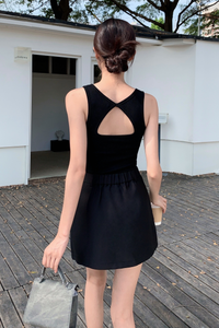 Tria Ribbed Tank Top Black