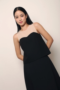 Valentina Mesh Sweetheart Top Black