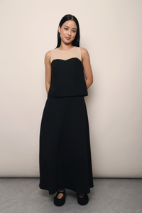 Valentina Mesh Sweetheart Top Black