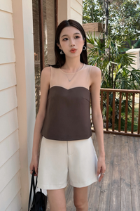 Valentina Mesh Sweetheart Top Brown