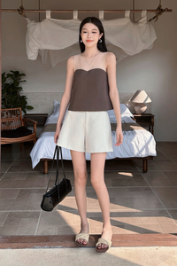 Valentina Mesh Sweetheart Top Brown