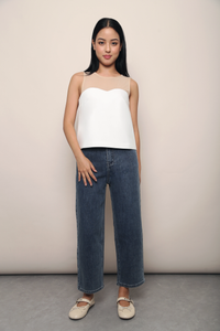 Valentina Mesh Sweetheart Top White