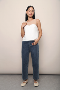 Valentina Mesh Sweetheart Top White