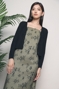 Valrose Cable Knit Cardigan Black