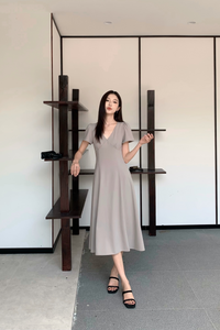 Venezia Fit Flare Midi Dress Cocoa (Restock)