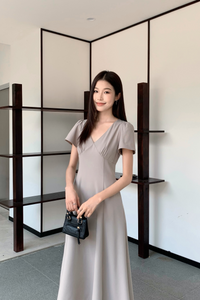 Venezia Fit Flare Midi Dress Cocoa (Restock)