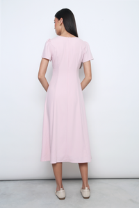 Venezia Fit Flare Midi Dress Blush