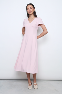 Venezia Fit Flare Midi Dress Blush