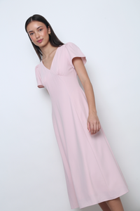 Venezia Fit Flare Midi Dress Blush