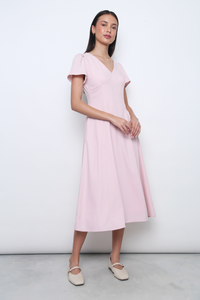 Venezia Fit Flare Midi Dress Blush