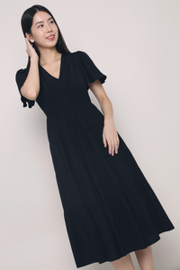 Viola Tier Maxi Dress Black