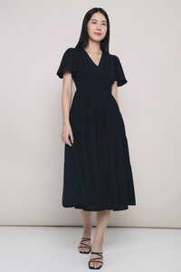 Viola Tier Maxi Dress Black