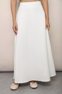 Waltz Skater Midi Skirt White