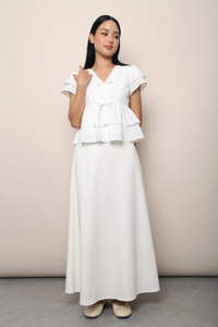 Waltz Skater Midi Skirt White