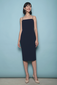 Wenni Strappy Pencil Midi Dress Navy