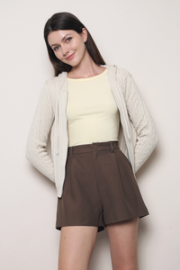 Westbourne Cable Knit Hoodie Oat (Restock)