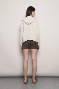 Westbourne Cable Knit Hoodie Oat (Restock)