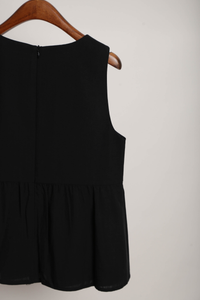 With Love Sleeveless Blouse Black