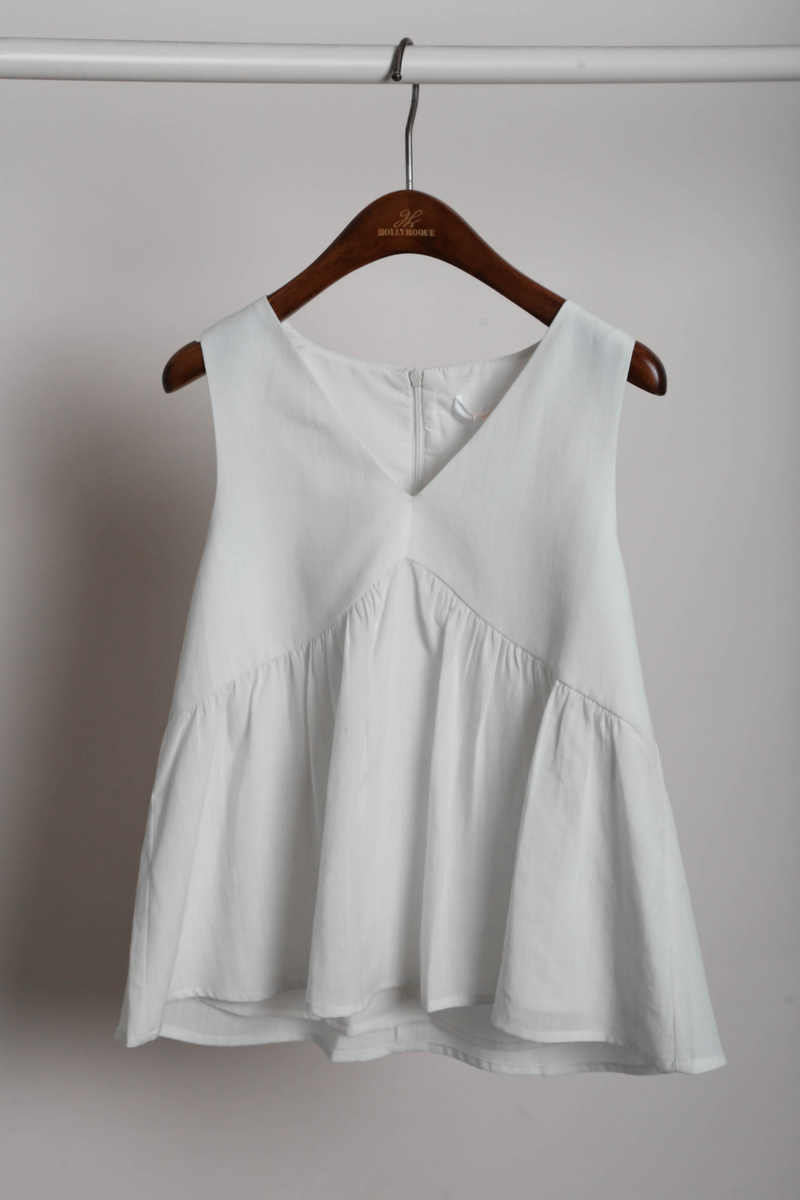 With Love Sleeveless Blouse Cream