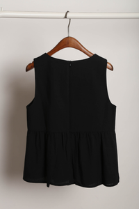 With Love Sleeveless Blouse Black