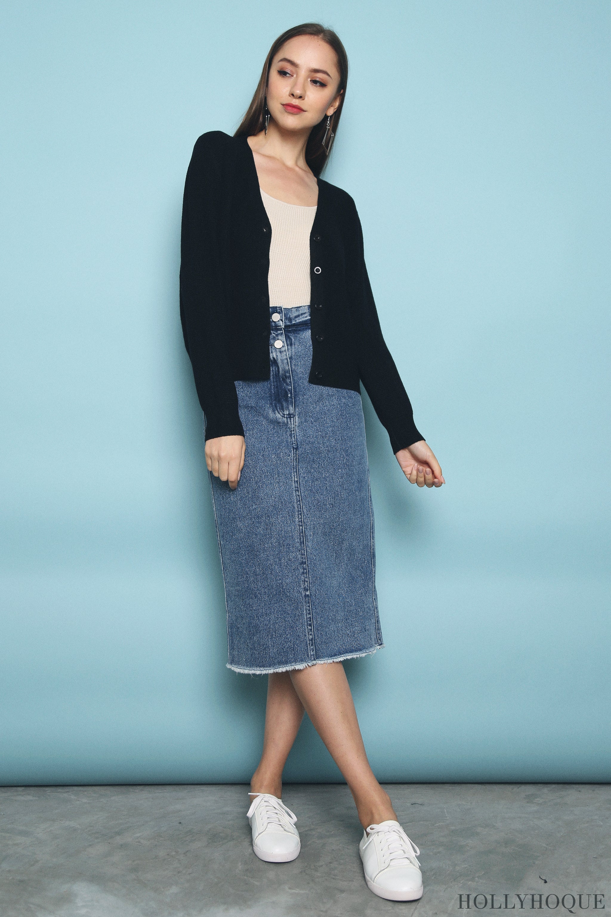 Ho Ho Cardigan Black main image 1