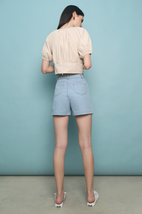 Asher Denim Mom Shorts Light Denim