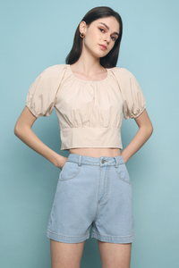 Asher Denim Mom Shorts Light Denim