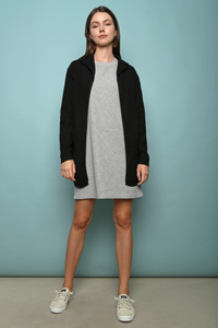 Ashleigh Oversized Hooded Cardigan Black (Restock)