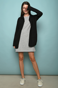 Ashleigh Oversized Hooded Cardigan Black (Restock)
