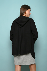 Ashleigh Oversized Hooded Cardigan Black (Restock)
