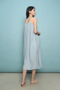 Axio Strappy Textured Midi Dress Sky