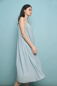 Axio Strappy Textured Midi Dress Sky