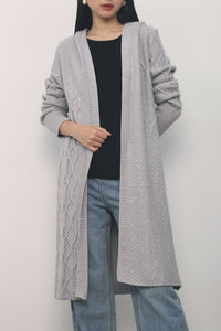 Bonds Hooded Long Knit Cardigan Grey (Restock)
