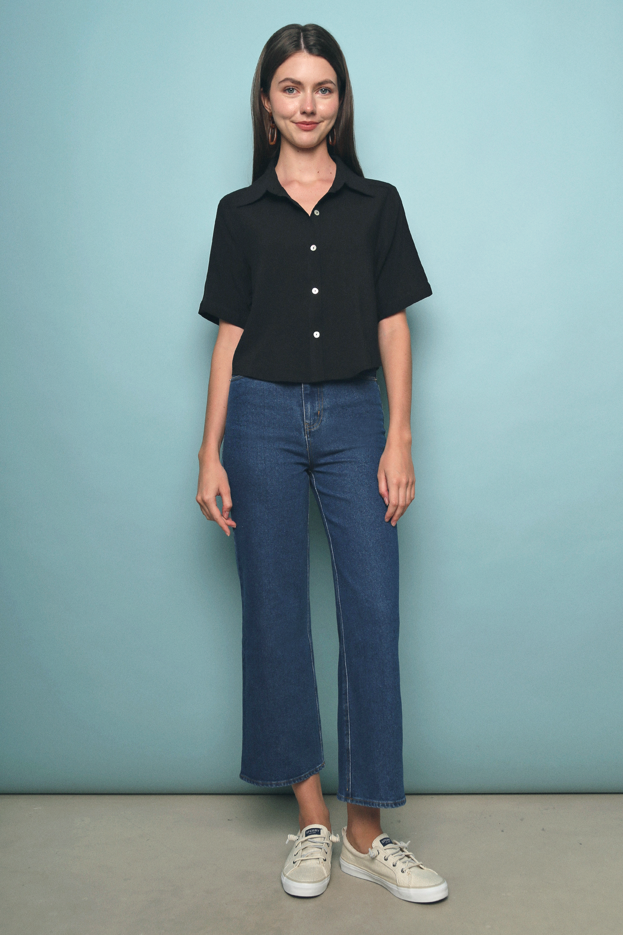 Brooks Cropped Shirt Black