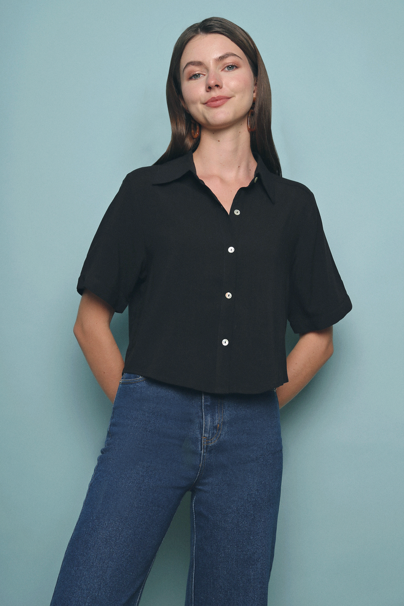 Brooks Cropped Shirt Black