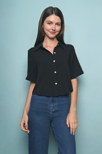 Brooks Cropped Shirt Black