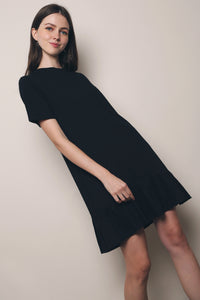 Jaylee Peplum Tee Dress Black (Restock)