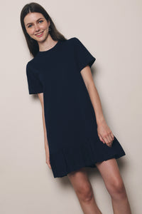 Jaylee Peplum Tee Dress Navy (Restock)