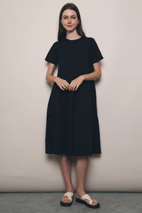 Val Layered Tee Dress Black (Restock)