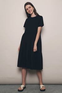 Val Layered Tee Dress Black (Restock)