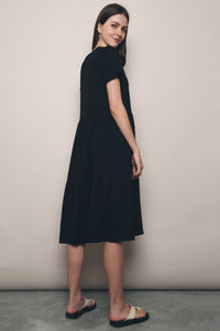 Val Layered Tee Dress Black (Restock)