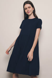 Val Layered Tee Dress Navy (Restock)