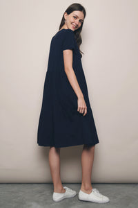Val Layered Tee Dress Navy (Restock)