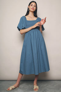Tezza Linen Maxi Dress Blue